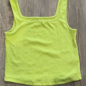 Old Navy Neon Yellow Ribbed Tank Top